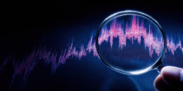 Professional Investment Insight Analyzing Premium Stock Market Data with Magnifying Glass for Informed Financial Decisions