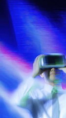 Modern Professional Young Adult in Virtual Reality Premium Technology Advertising for Digital Era Engagement