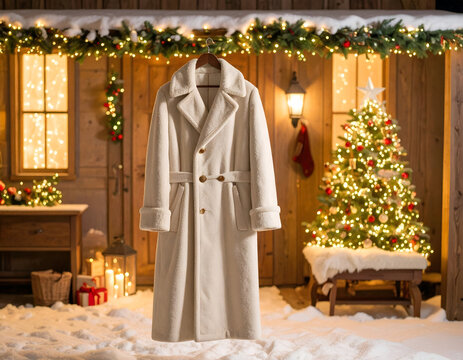 A magical coat allows the wearer to relive cherished Christmas memories, capturing the festive essence of the season in a timeless image