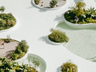 Modern Premium Urban Gardening Aerial View Eco-Friendly City Planning and Green Living Lifestyle Content for Advertising Campaigns