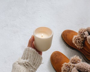 Peaceful Winter Solstice Ritual Authentic Lifestyle Imagery for Holiday and Black Friday Marketing Campaigns