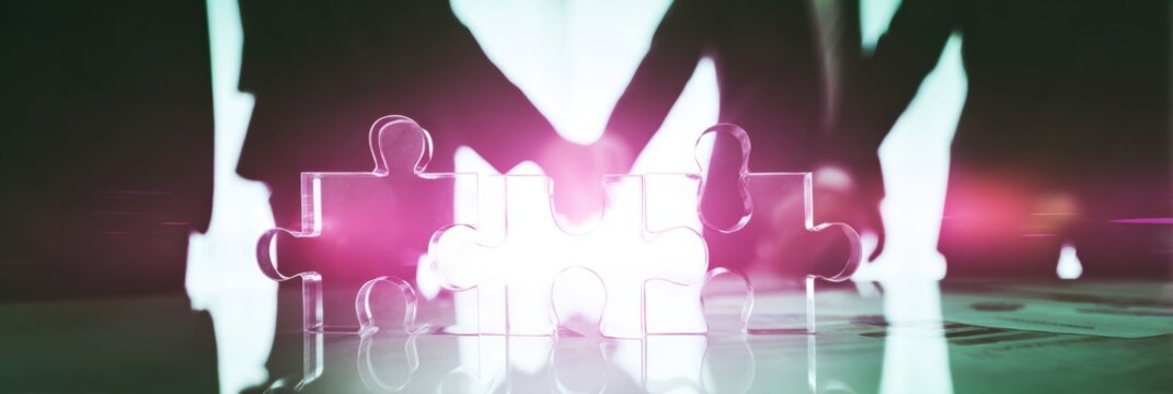 Inspiring Professional Collaboration Modern Team Jigsaw for Corporate Problem-Solving and Business Marketing Content