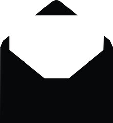 Silhouette of an Envelope With Blank Card Isolated on White Background