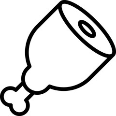 ham icon illustration design with outline