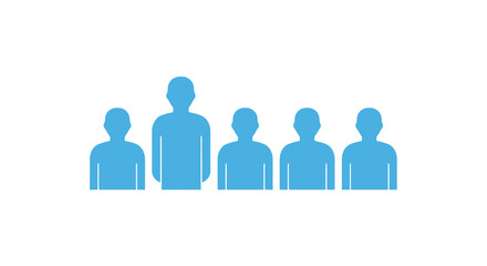 Fototapeta premium Group of five silhouette figures, with one figure standing taller than the others