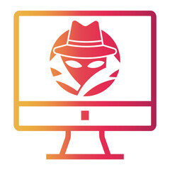 cyber threat Line Gradient Icon