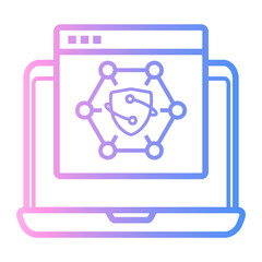 cyber threat Line Gradient Icon