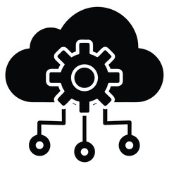 Obraz premium cloud automation symbol icon on white