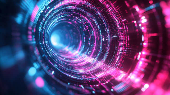 Layered circles and geometric patterns form an abstract digital background, ideal for futuristic design, technology visuals, UI projects, and modern graphic applications.
