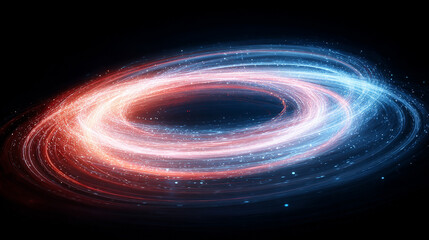 Abstract energy spiral with swirling neon colors radiating vibrant light and dynamic motion representing power, futuristic energy, digital visualization, and modern abstract digital art