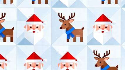 Santa Claus and reindeer pattern