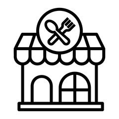 food courts Line Icon