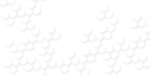 Abstract geometric background white surface with hexagonal, concrete tiles creating a textured pattern, design for technology and medical science, technology vector abstract background with hexagon.