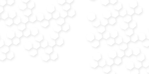 Abstract geometric background white surface with hexagonal, concrete tiles creating a textured pattern, design for technology and medical science, technology vector abstract background with hexagon.