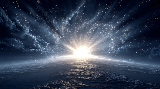 Abstract tunnel of light fading into infinity with glowing lines and vibrant energy creating a sense of motion, depth, futuristic dimension, and immersive digital visualization