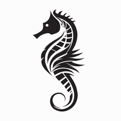 Simple Seahorse Silhouette Logo Vector isolated on white background