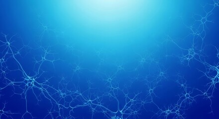 smooth blue-to-cyan gradient background with glowing neural network pattern
