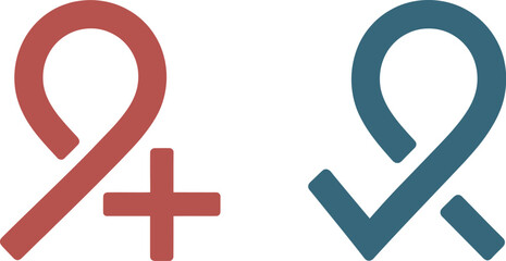 Set of icons representing positive and negative disease outcomes