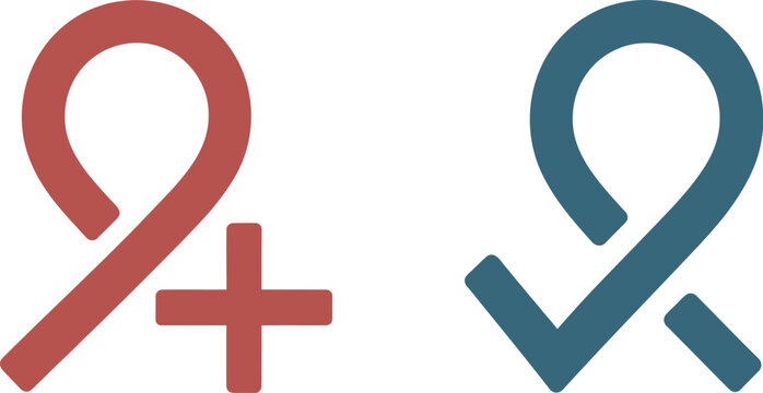 Set of icons representing positive and negative disease outcomes