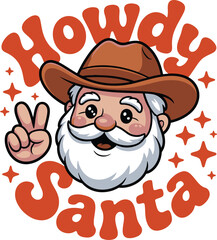 Festive santa claus waving hello with a cheerful greeting