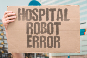 "Hospital Robot Error" Machines harm patients accidentally. HOSPITAL. ROBOT. HARM. PATIENT. ERROR.