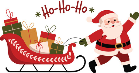 Festive merry christmas holiday design with festive elements