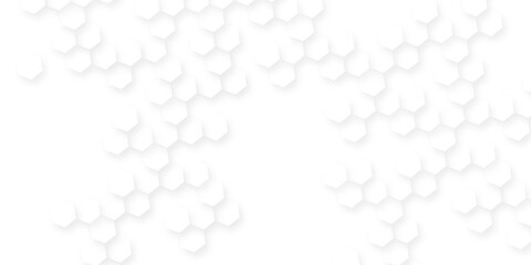Hexagonal structure futuristic white background and embossed, luxury white hexagon pattern, light blue 3d hexagon grid pattern on white. technology.
