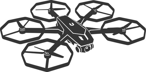 Modern quadcopter drone icon for technology and aviation