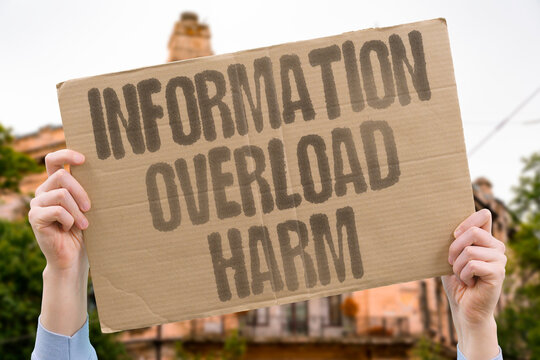 "Information Overload Harm" Too much data hurts. INFO. OVERLOAD. DATA. TOO. HURT.