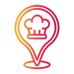 food courts Line Gradient Icon