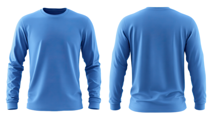 Light blue long-sleeve shirt, front and back view