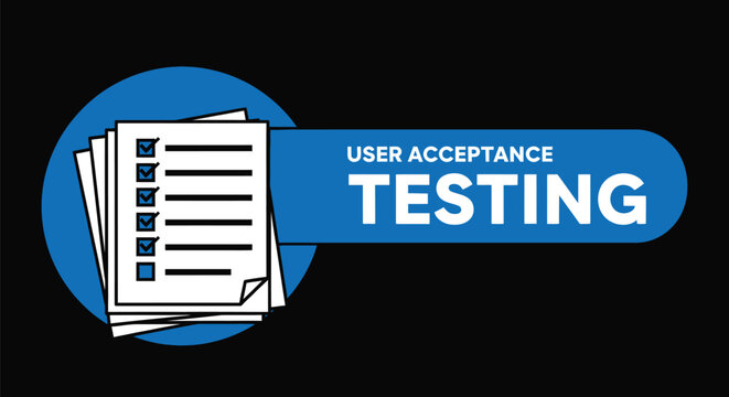 User acceptance testing checklist graphic for software development success