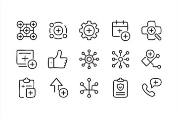 Telemedicine and medical data line symbols for innovation and hospital use