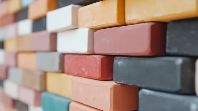 Colorful stacked rectangular blocks abstract pattern background