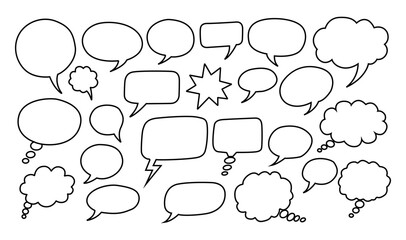 Fototapeta premium Vector Speech Bubbles and Chat Icons Isolated on White Background
