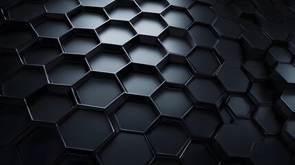 Dark Metallic Hexagonal Grid Background