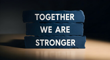 Find your team's strength with this motivational message, together we can achieve so much more, teamwork is everything for business success