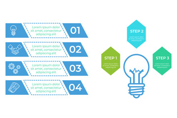 Infographic providing clear guide for creating effective visual presentation. Four main steps illustrating process with simple icons and descriptions