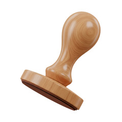 Wooden stamp on a transparent background, offering a versatile design asset ready for incorporation