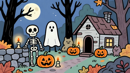 Halloween Night With Friendly Spooks