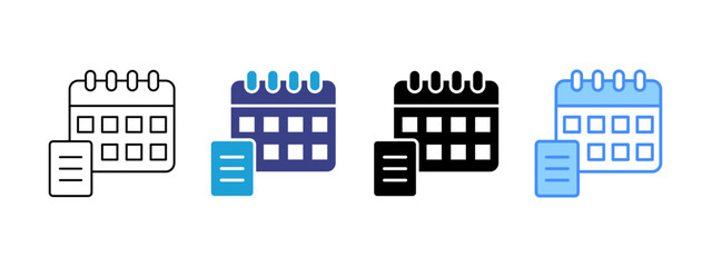 Obraz premium Agenda icon set multiple style collection