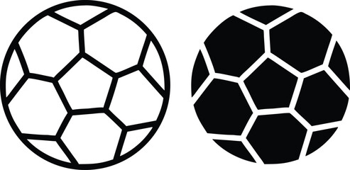 Obraz premium Classic Soccer Football Ball Icon. Sports Game, Athletic Competition, and Goal or Vector Silhouette and Pictogram..eps