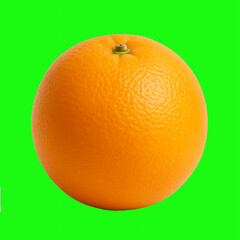 Whole Orange on Green Background - Perfect for Design & Ads