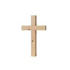 Simple Wooden Cross Against Black Background With Transparent Background Option Available