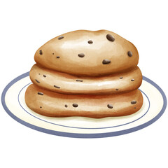 Watercolor breakfast to day ,brunch watercolor PNG