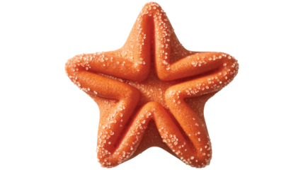 Sweet star shaped cookie coated in sparkling sugar crystals for a delightful treat