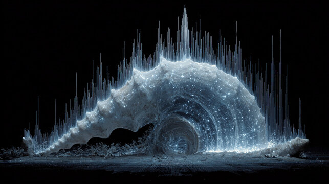 Luminous brain waves form glowing spiral pathways symbolizing the flow of thought, creativity, and neural connectivity in a vibrant visualization of the human mind’s energy and intelligence