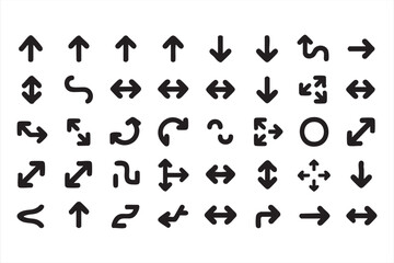 Navigation and motion line icons pack for digital, map, and interface design