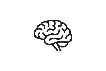 Brain and innovation line icon for learning, focus, and research themes