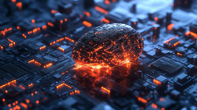 A futuristic brain-computer interface visualizes the flow of creative thought and digital ideation connecting human imagination with neural data streams in a glowing conceptual technology scene - Powered by Adobe